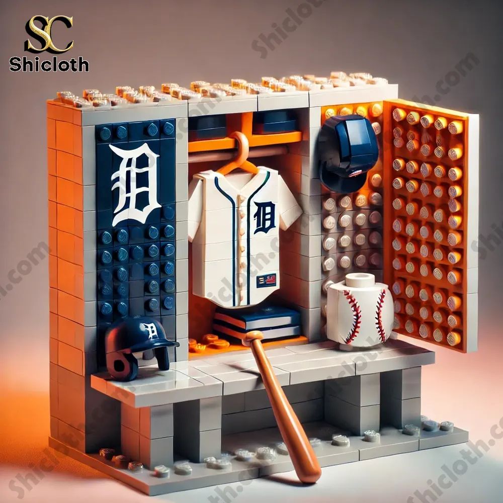 Detroit Tigers Locker Room Building Blocks