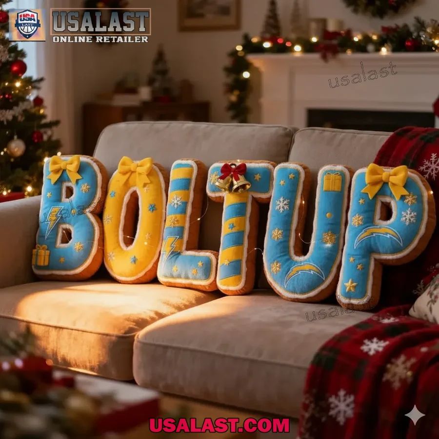 Los Angeles Chargers Christmas Plush Pillow