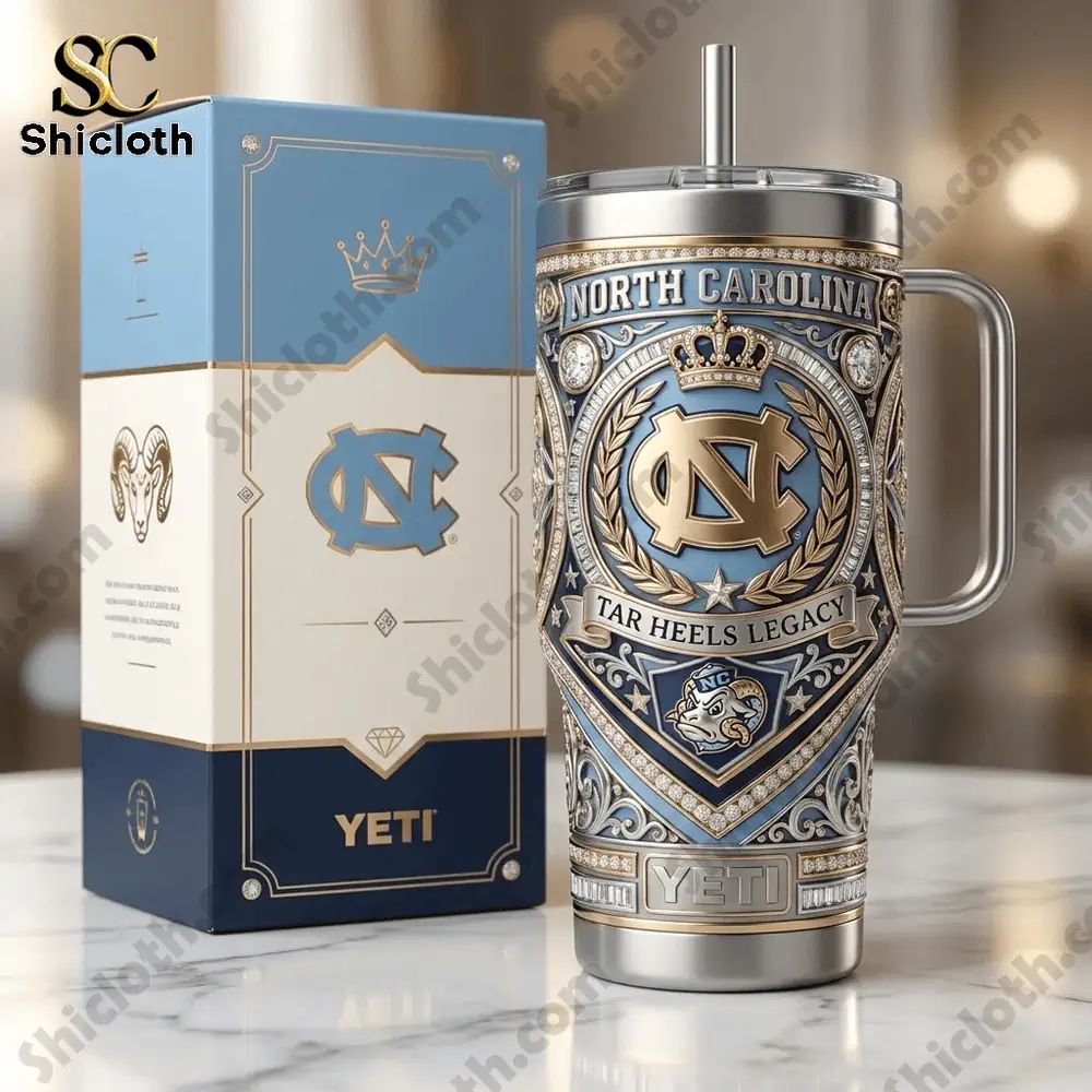North Carolina Tar Heels Legacy 40oz Yeti Tumbler With Handle