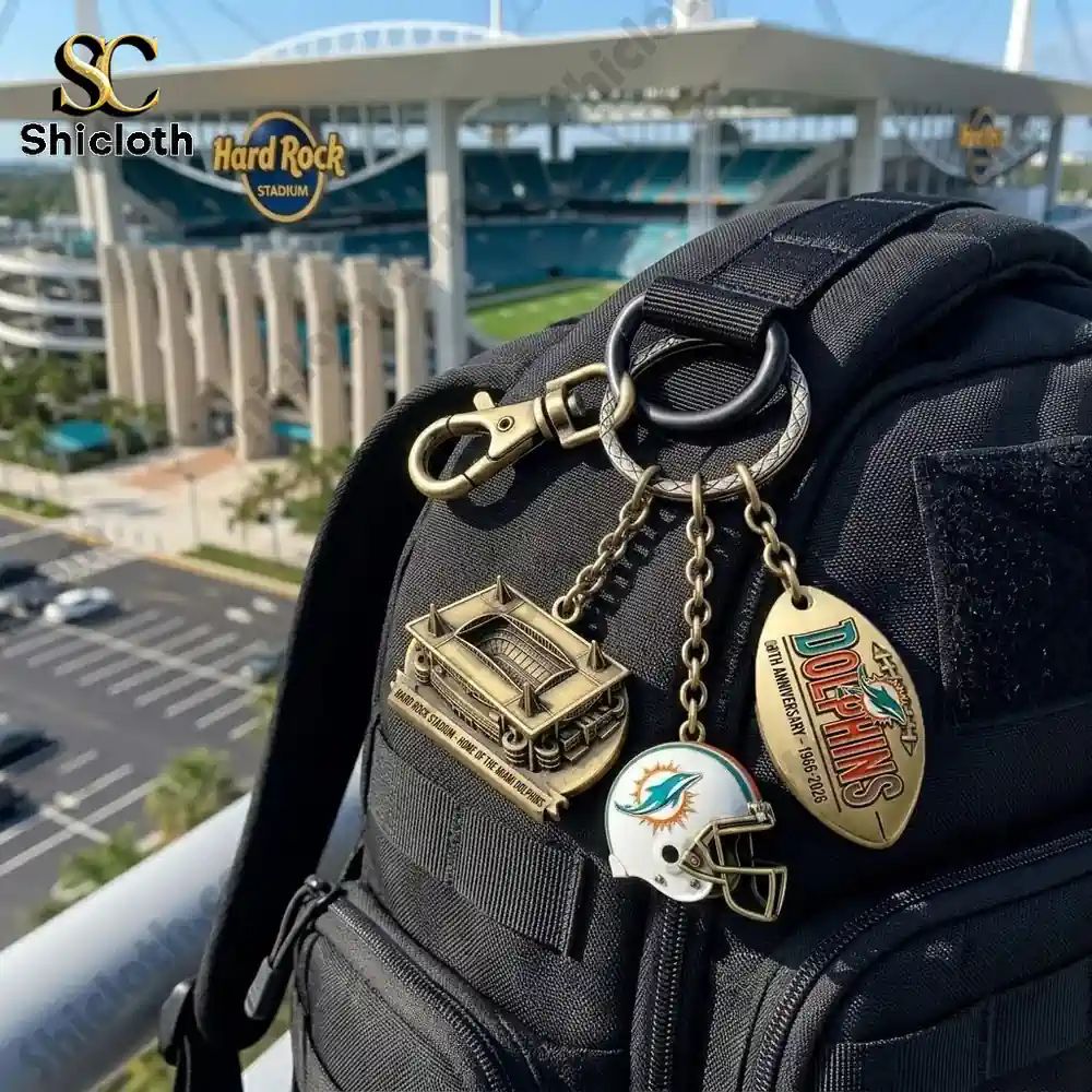 Miami Dolphins 60th Anniversary keychain