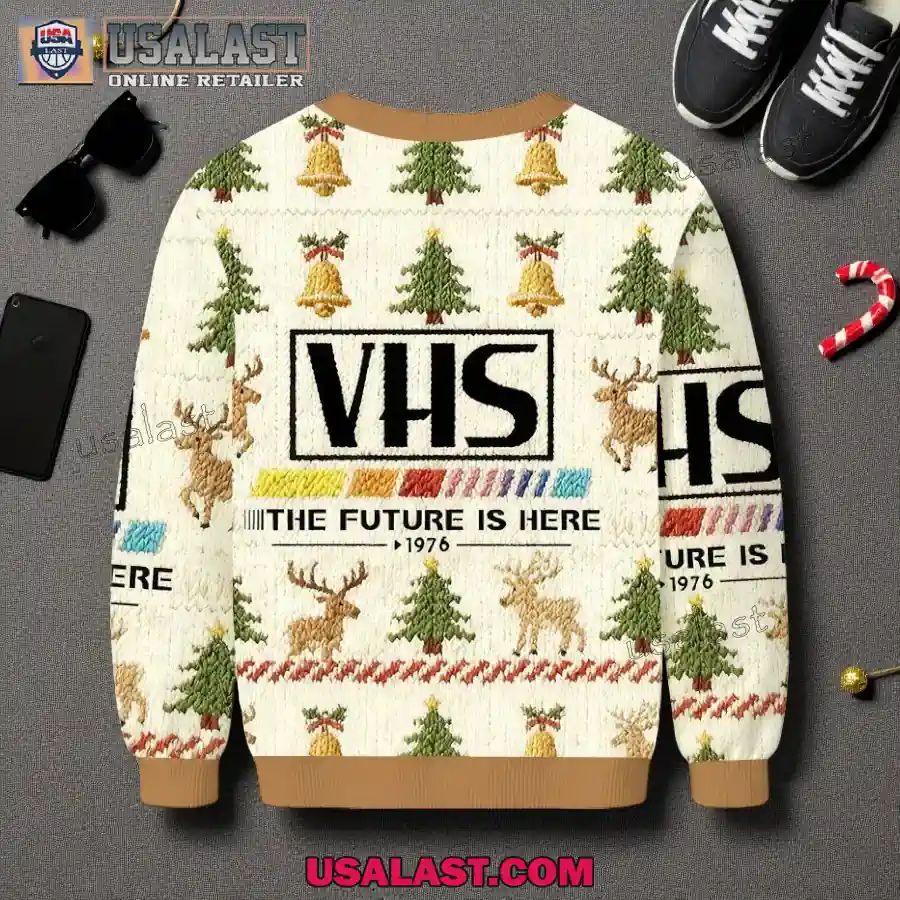 VHS 1976 Vintage Christmas Ugly Sweater