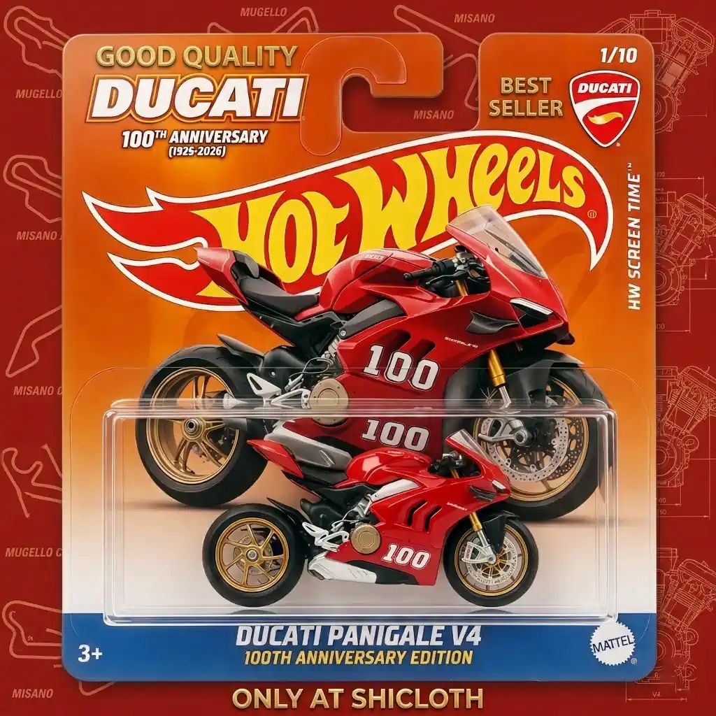 Wheels Ducati Panigale V4 100th Anniversary Motorcycle Toy