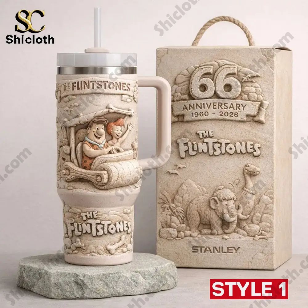 Flintstones 66th Anniversary 3D Relief Tumbler
