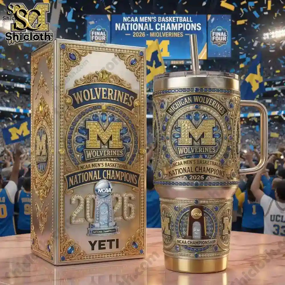 Michigan Wolverines National Champions 2026 With Handle Yeti Tumbler