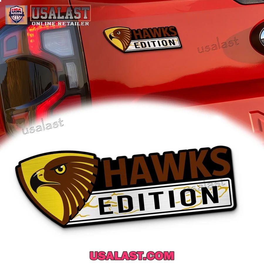 Hawthorn Hawks Edition Custom 3D Car Badge Sticker
