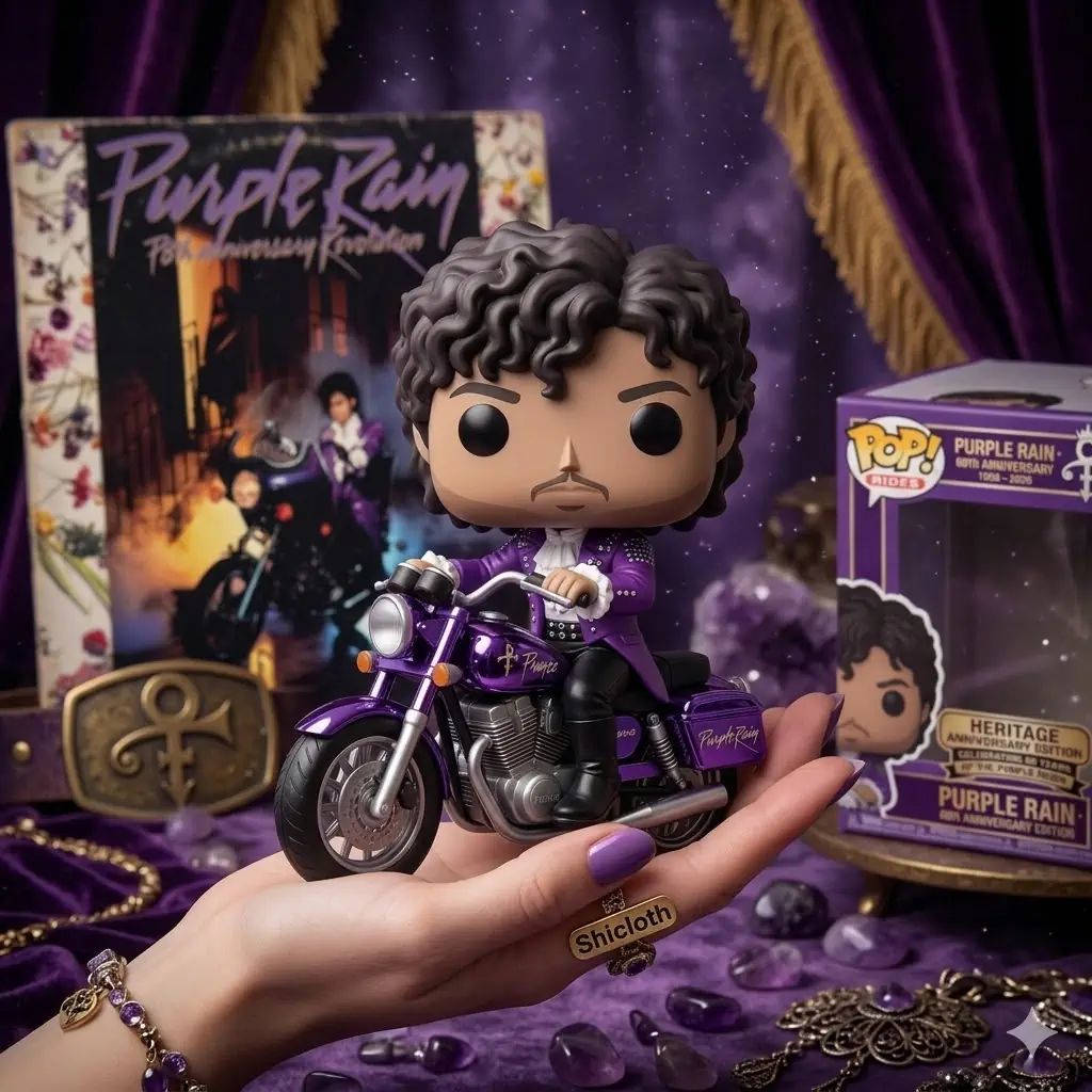 Prince Motocycle Purple Rain 68th Anniversary Heritage Pop! Figure