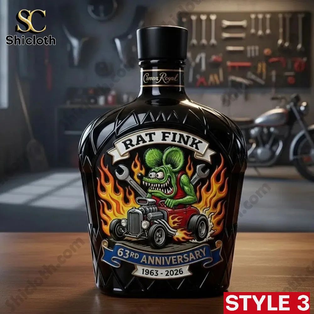 Rat Fink Crown Royal 63rd Anniversary Whiskey Bottle