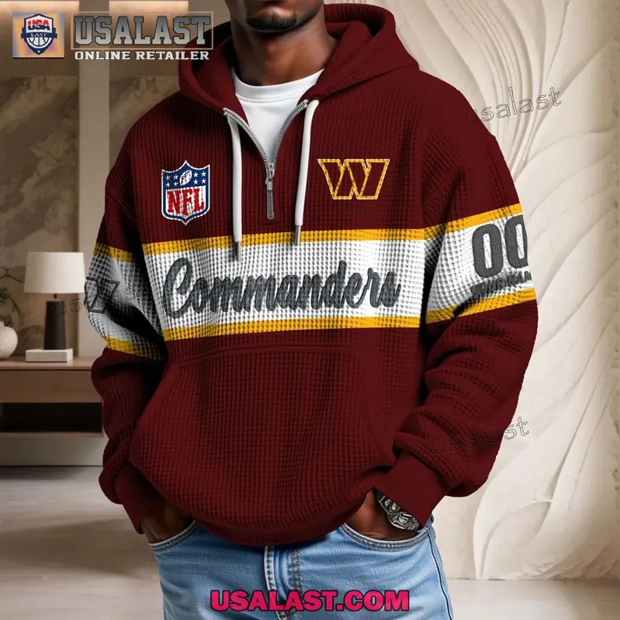 Washington Commanders Waffle Half Zip Hoodie