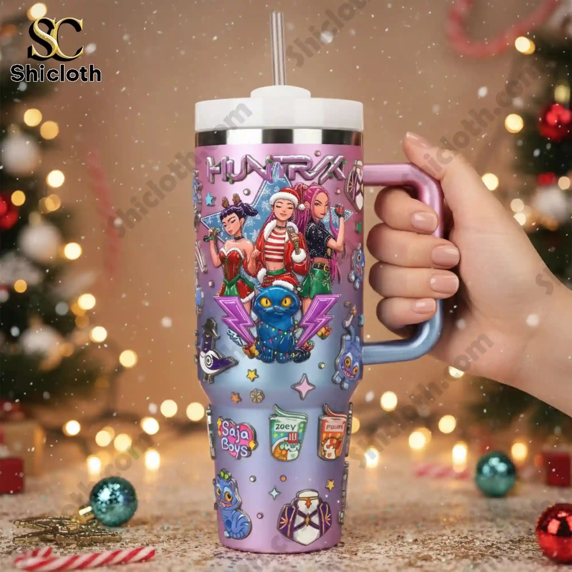 K-pop Demon Hunters Saja Boys 40oz Tumbler With Handle