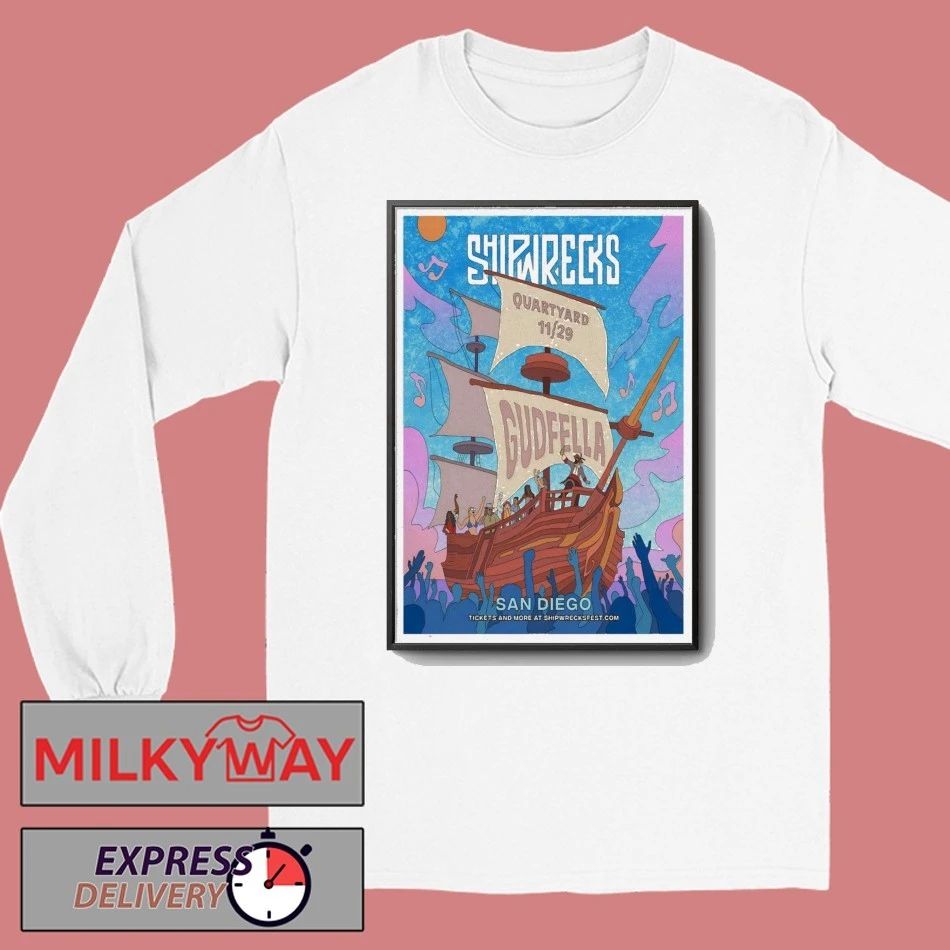 Shipwrecks Music Fest Nov 29 2025 Quartyard in San Diego CA Poster shirt