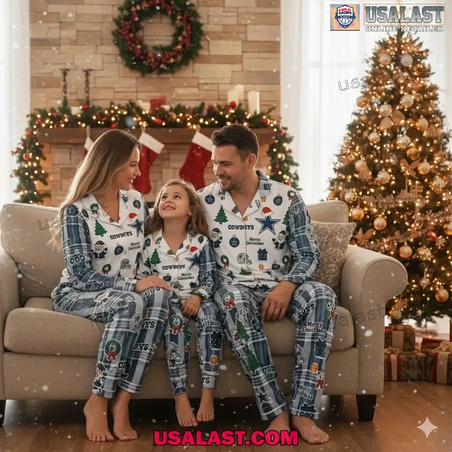 Dallas Cowboys Plaid Button Pajamas Set