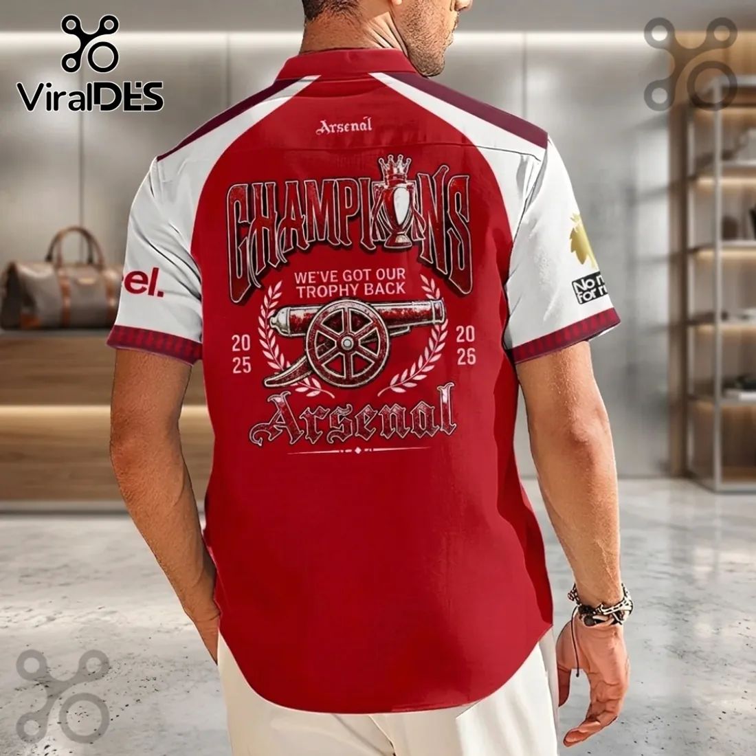 Arsenal FC Premier League Champions 2025-26 Button-Down Shirt