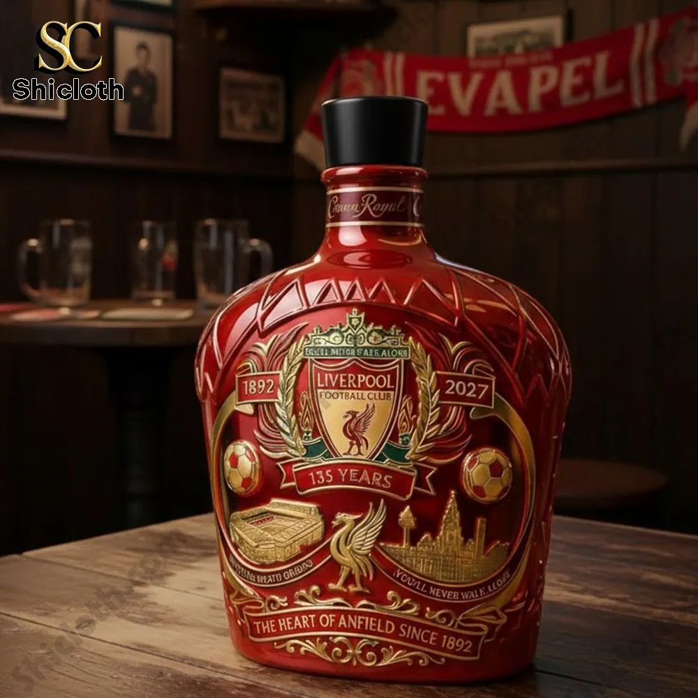 Liverpool Football Club 135 Years Anniversary Whiskey Bottle