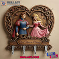 Sleeping Beauty Couple Heart Shape Key Holder