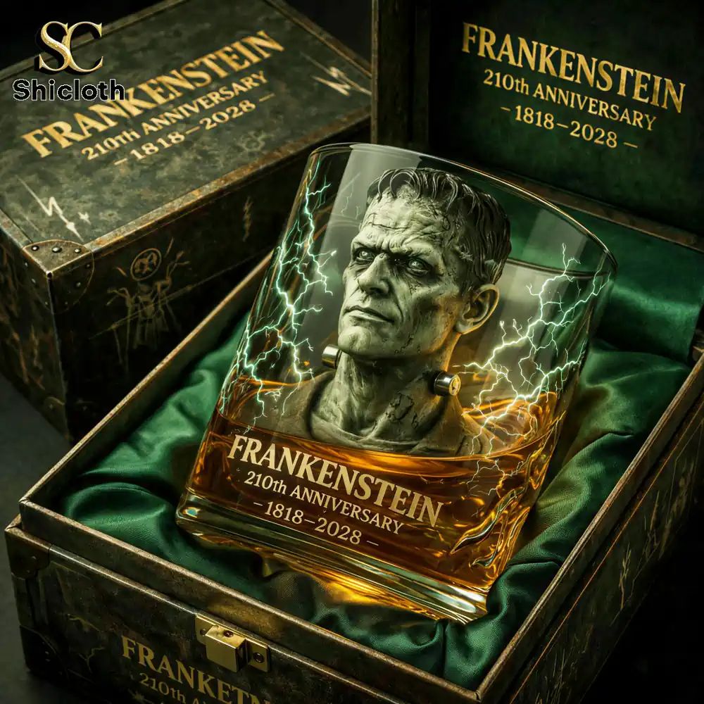 Frankenstein 210th Anniversary 1816-2026 Gothic Whiskey Glass