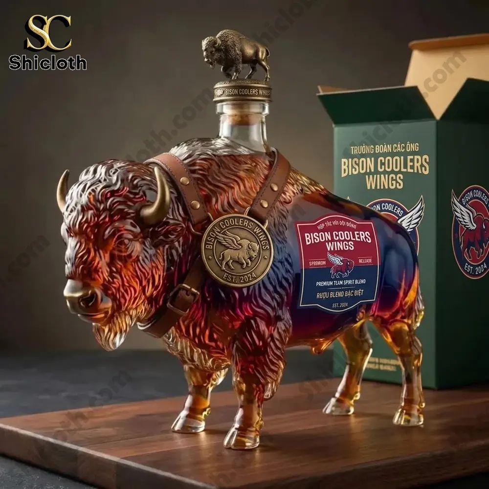 Bison Coolers Wings Premium Team Spirit Blend Skull Bottle