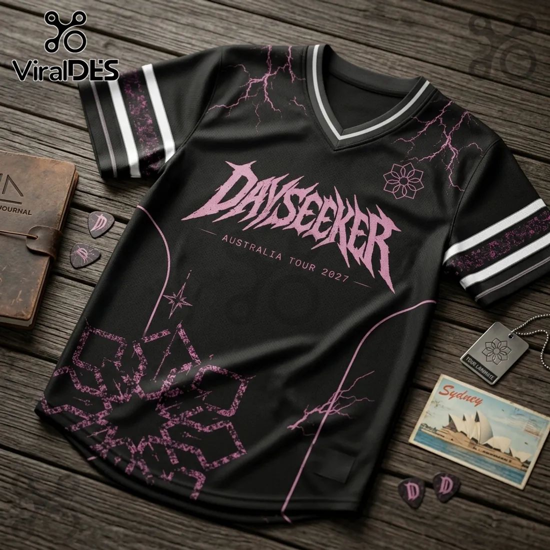 Dayseeker Black and Pink 2027 Australian Tour Football Jersey