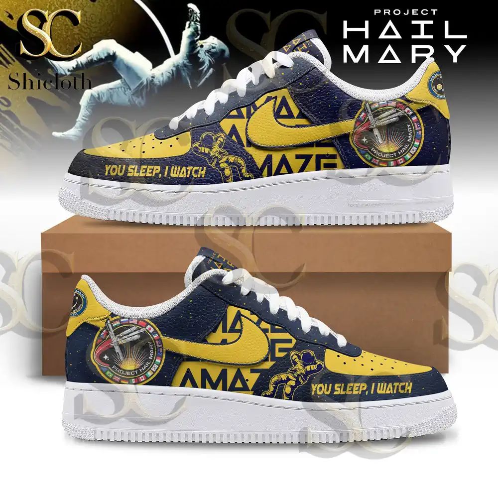 Project Hail Mary Astronaut Art You Sleep I Watch Sneakers