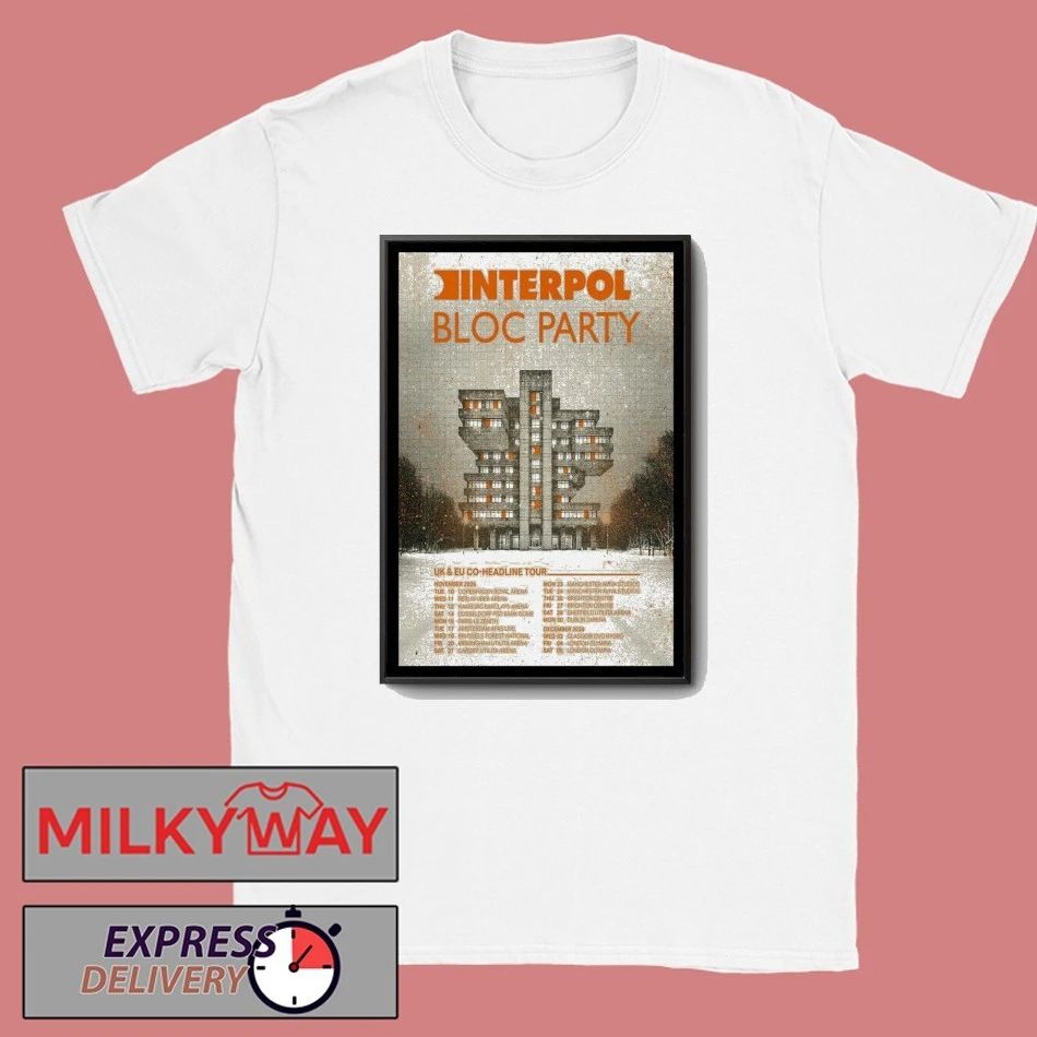 Bloc Party UK and EU Co Headline Show Nov 2026 Poster shirt