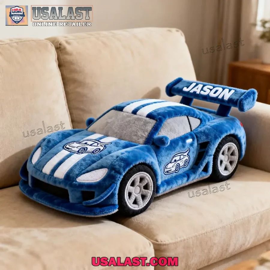 Personalized Cute Car Racing Shape Plush Pillow