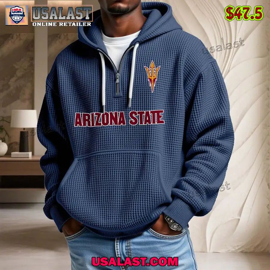 Arizona State Sun Devils Waffle Half Zip Hoodie