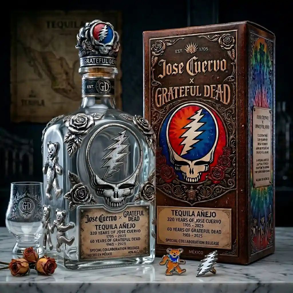 Jose Cuervo 320th x Grateful Dead 60th Anniversary Collector’s Whiskey Bottle