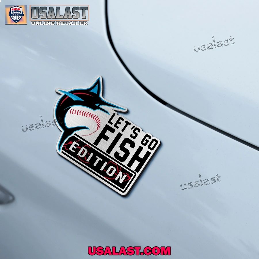 Miami Marlins Edition Engraved Car Name Badge
