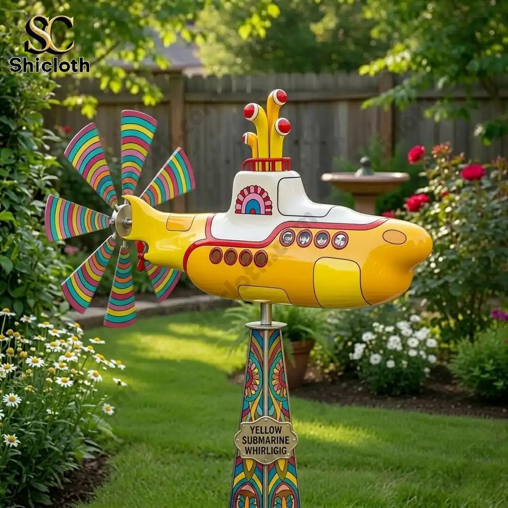 Yellow Submarine Wind Spinner For Garden