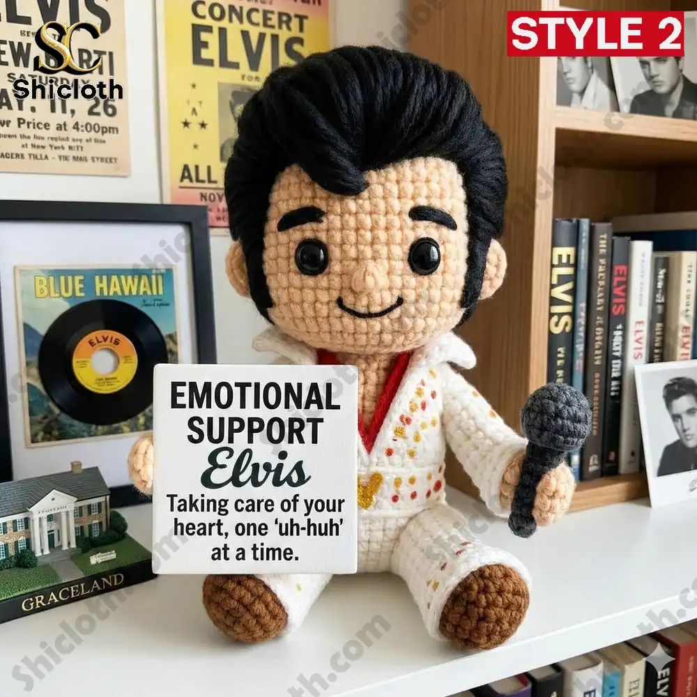 Emotional Support Elvis Presley Edition Crochet Doll