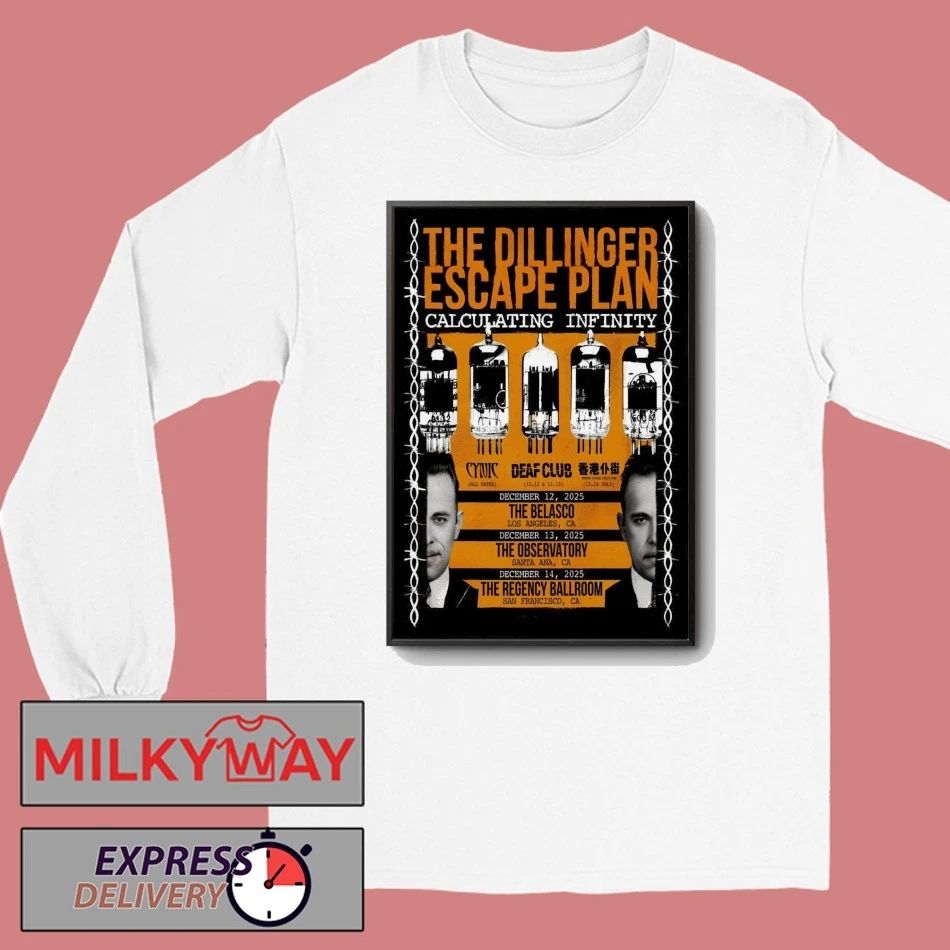 The Dillinger Escape Plan Dec 14 2025 The Regency Ballroom In San Francisco CA Poster shirt