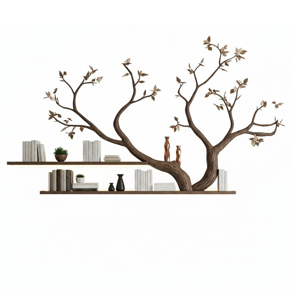 Handcrafted Tree Branch Bookshelf – Nature-Inspired Wall Art & Storage