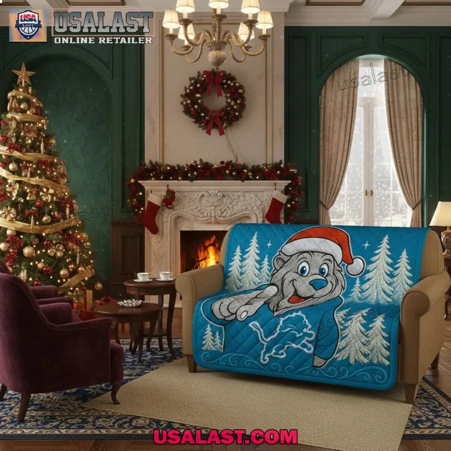 Detroit Lions Premium Christmas Fleece Blanket
