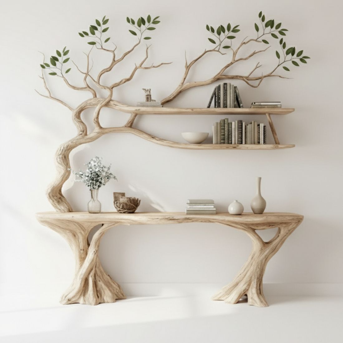 Handcrafted Tree Branch Console Table – Nature-Inspired Entryway Elegance