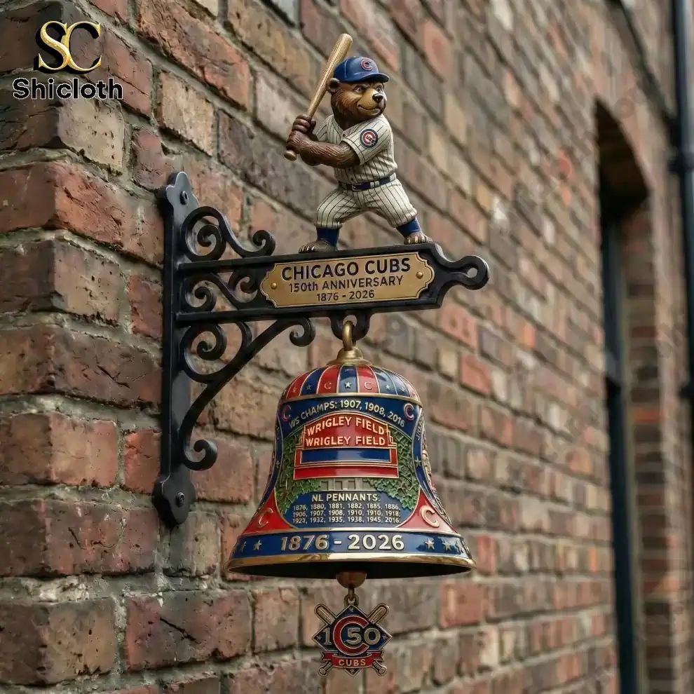 Chicago Cubs 150th Anniversary 3D Wall Bell