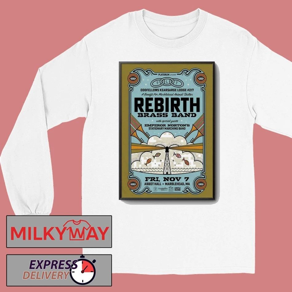 Rebirth Brass Band Abbot Hall in Marblehead MA Nov 7 2025 Poster shirt