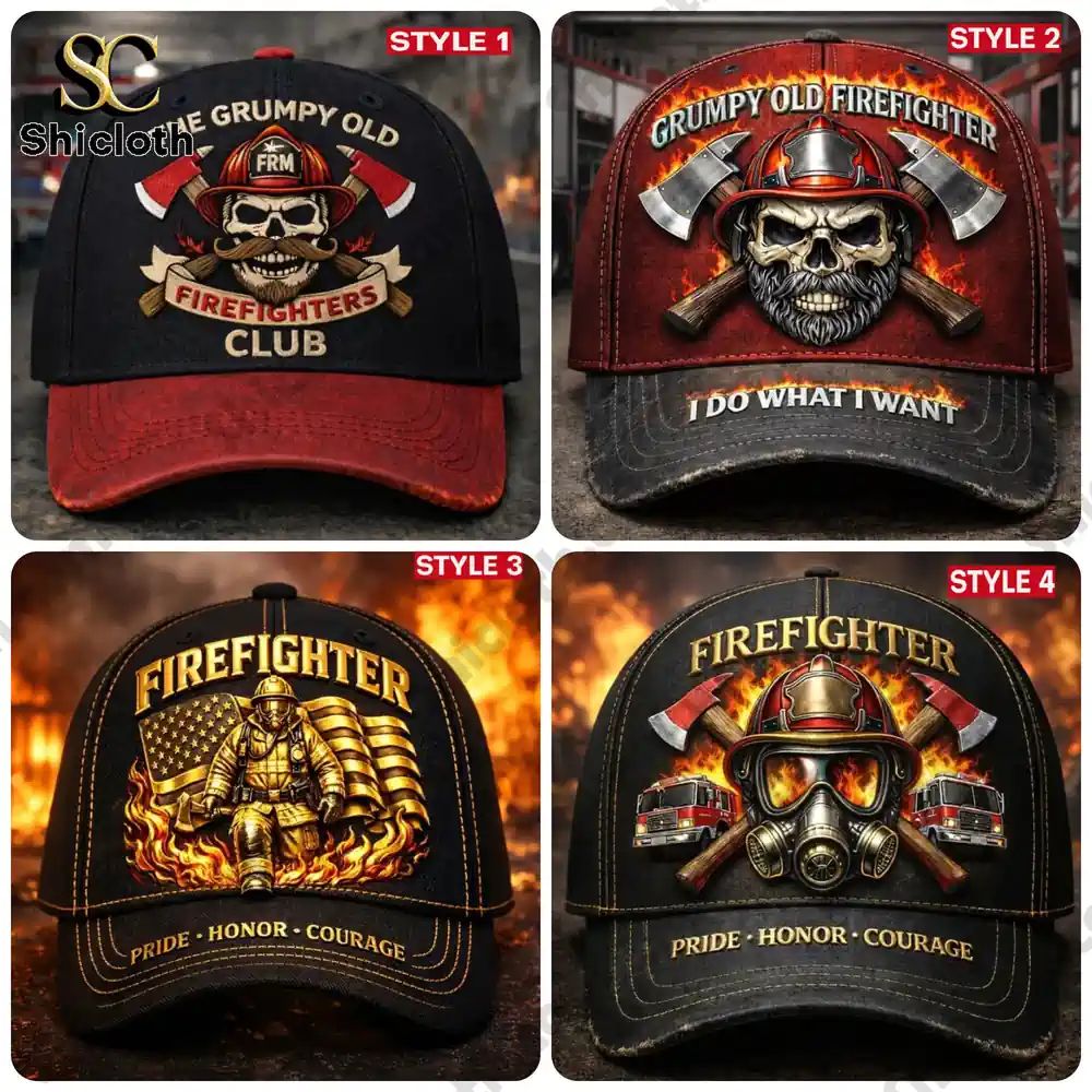 Grumpy Old Firefighters Club Retro Casual Cap Hat