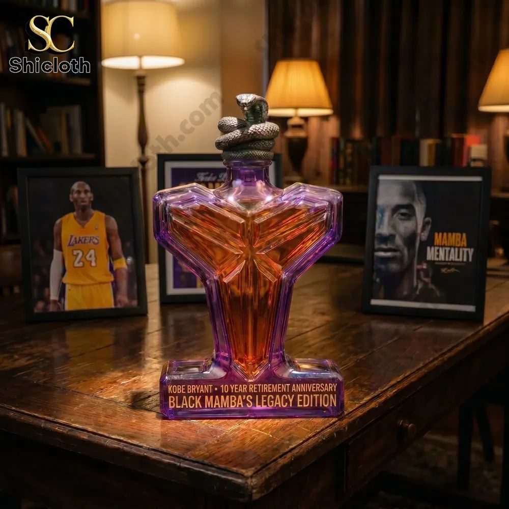 Kobe Bryant Black Mamba 10-Year Retirement Whiskey Bottle