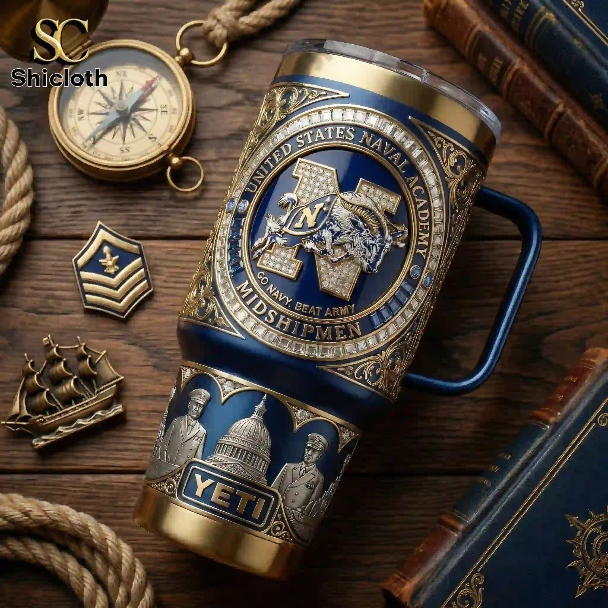 Navy Midshipmen 40oz Tumbler With Handle