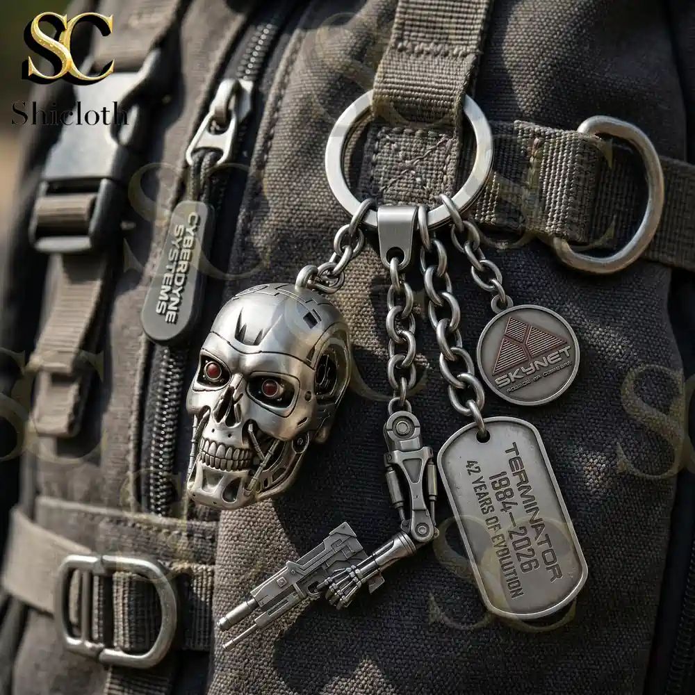 Terminator 42nd Anniversary T-800 Skull Metal Keychain
