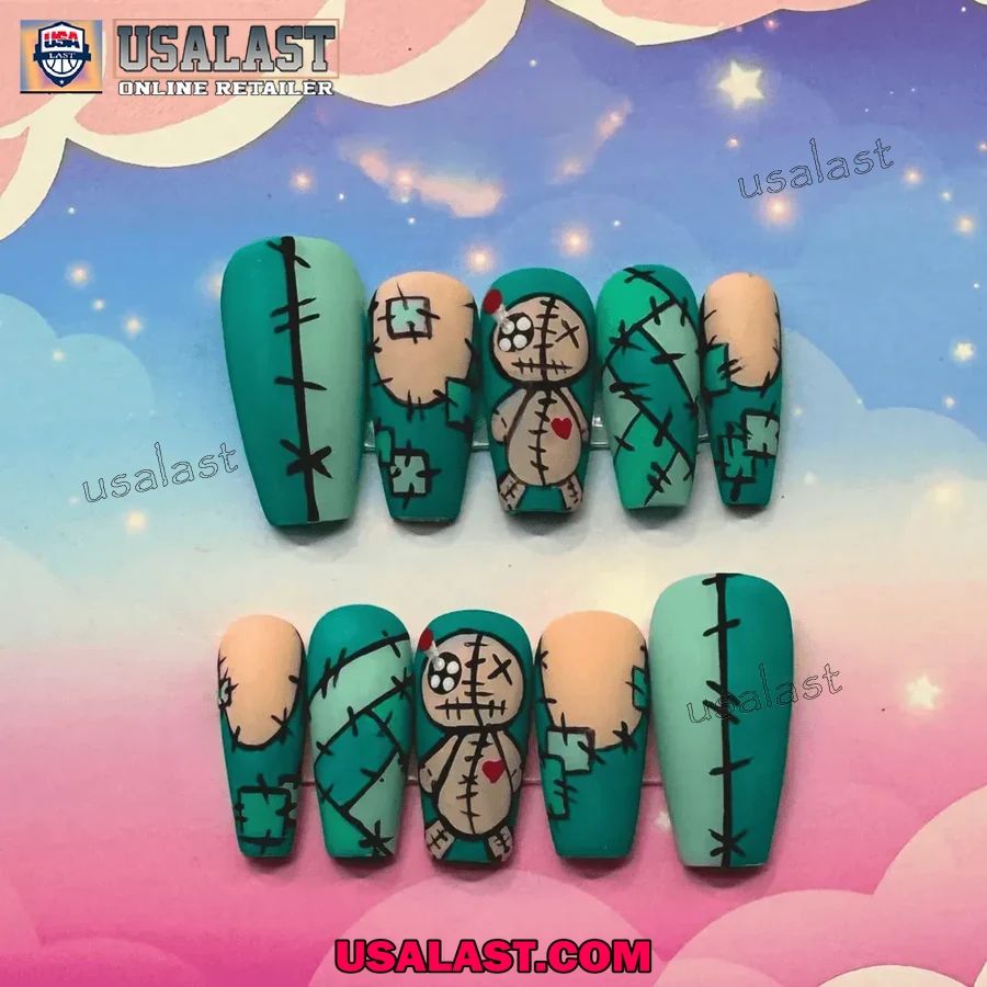 Voodoo Doll Halloween Press On Nails