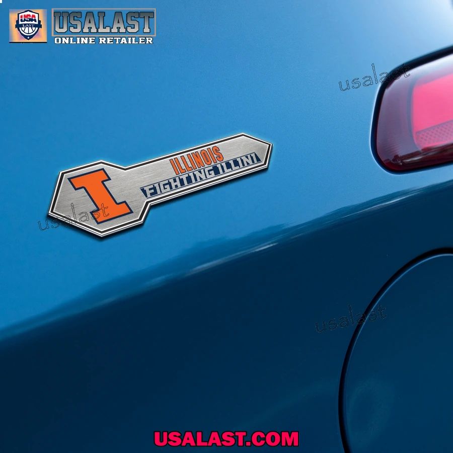 Illinois Fighting Illini Edition 3D Car Badge Sticker