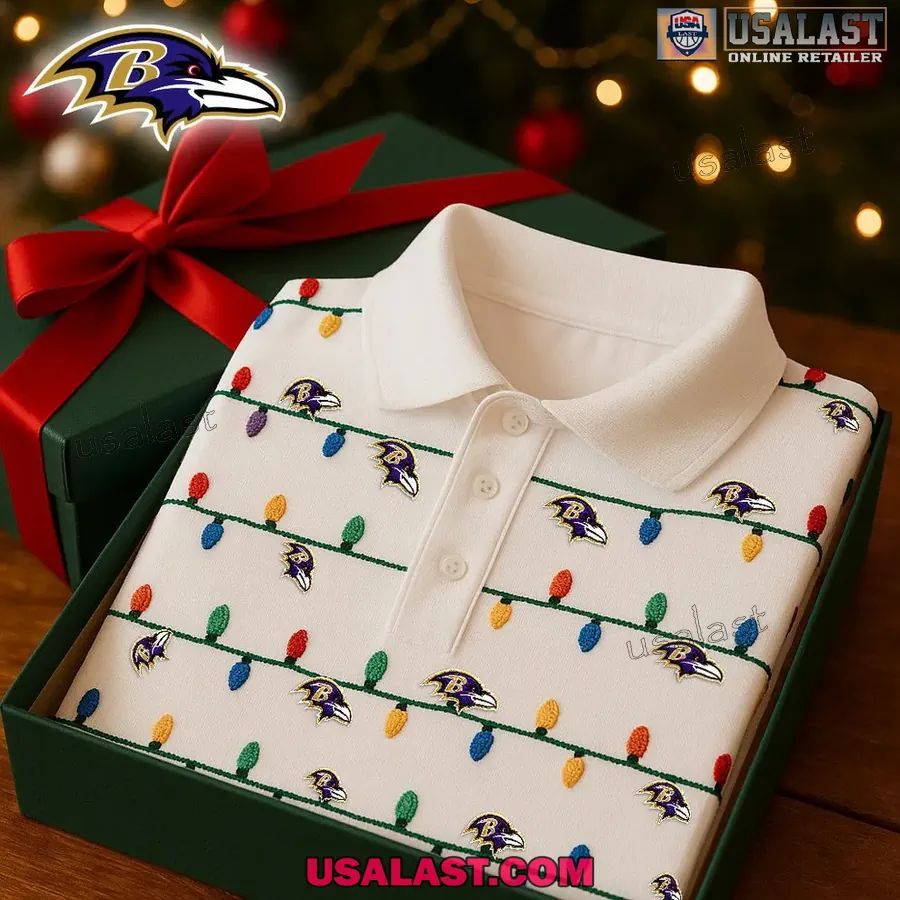 Baltimore Ravens Premium Christmas Polo Shirt