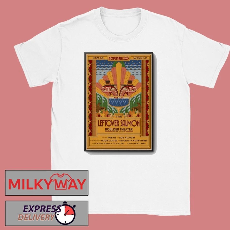 Leftover Salmon Nov 28-29 2025 Boulder Theater in Boulder CO Poster shirt