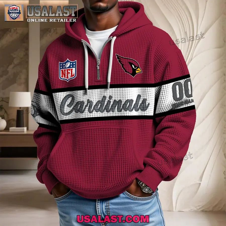 Arizona Cardinals Waffle Half Zip Hoodie