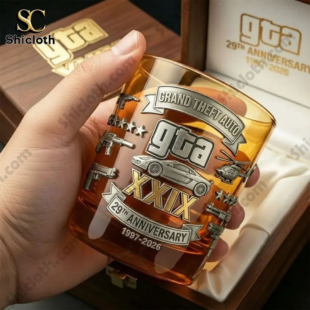 Grand Theft Auto Gta 29th Anniversary Whiskey Glass