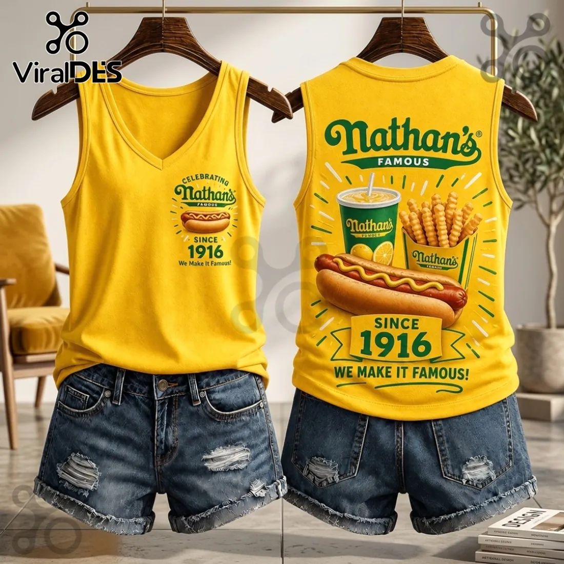 Nathan’s Famous Since 1916 V-Neck Tank Top