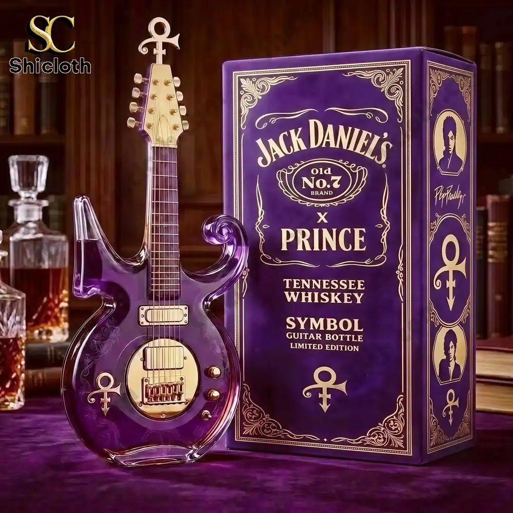 Purple Music Legend Guitar Shaped Collectible Bottle