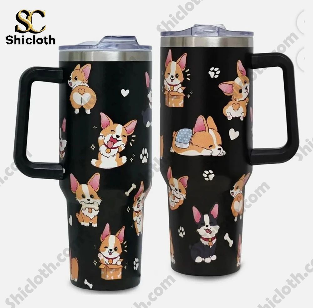 Corgi 40oz Tumbler With Handle