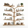 Tree-Shaped Wooden Shelf – Multi-Level Montessori Bookcase