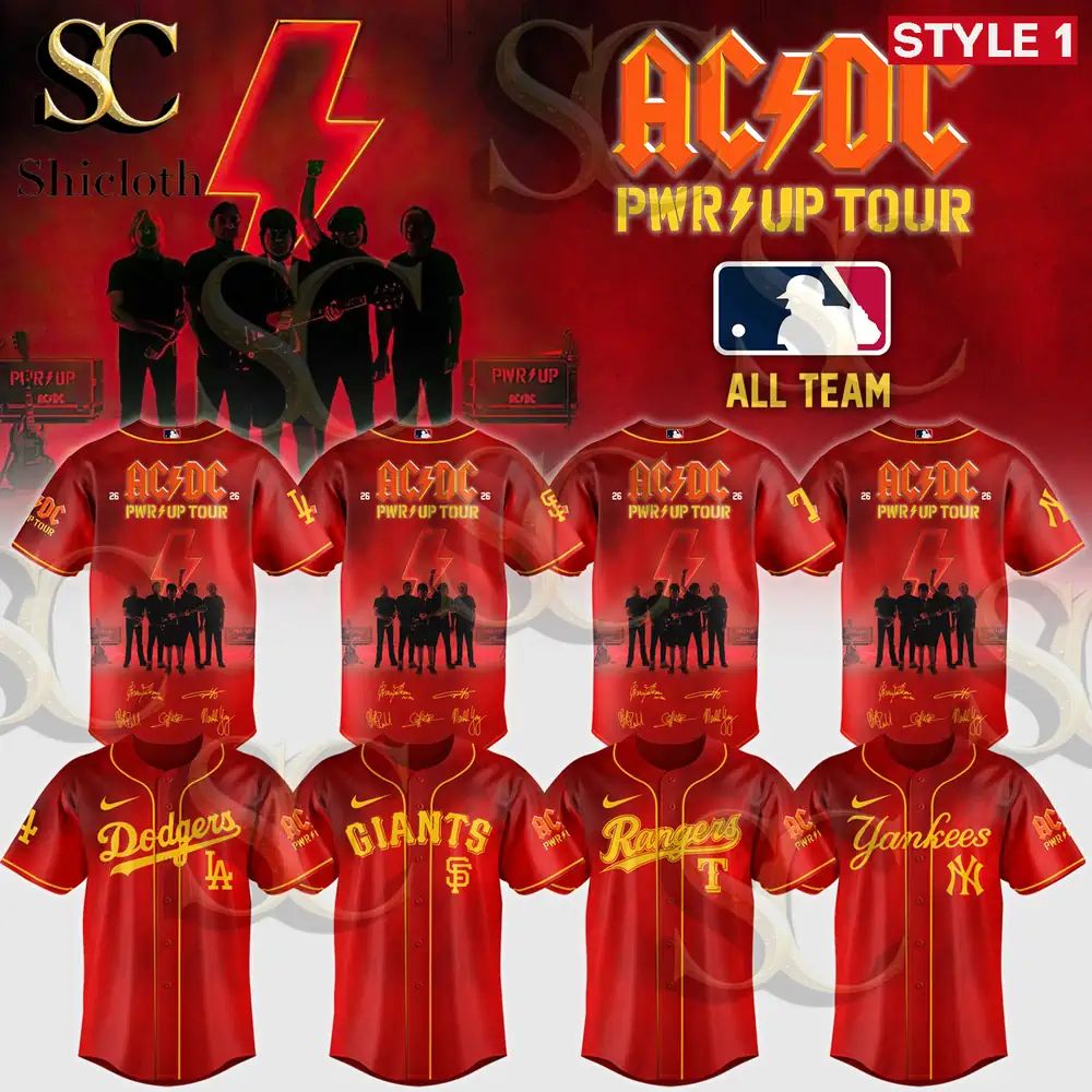All MLB Teams x ACDC Power Up Tour 2026 Jersey